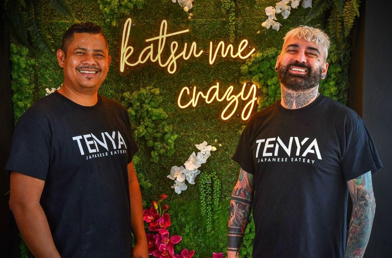 Tenya's co-owners are chef Miguel Naverrez (left) and Cenk (pronounced Jenk) Portillo. (Chris Hunt for The Atlanta Journal-Constitution)