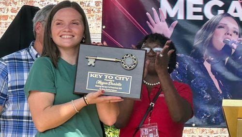 Megan Danielle, top 3 on "American Idol," received the key to the city at Douglasville on May 16, 2023. RODNEY HO/rho@ajc.com