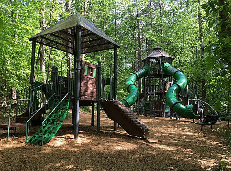 Dunwoody Nature Center is the place to slide in the shade before or after a family-friendly walk on a nature trail.