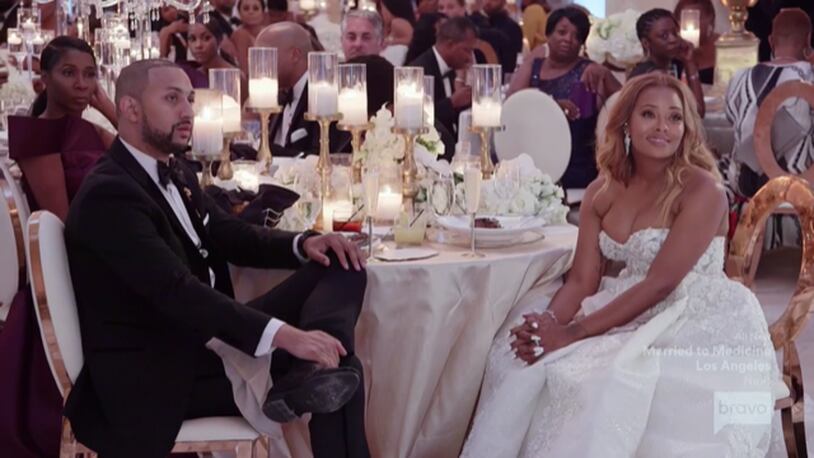 Eva Marcille and Michael Sterling at the wedding.