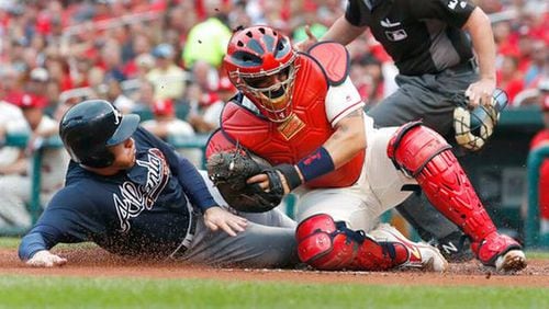 Freddie Freeman had three hits including a two-run single in the ninth inning Saturday, but the Braves lost 6-5 to the Cardinals. (AP photo)