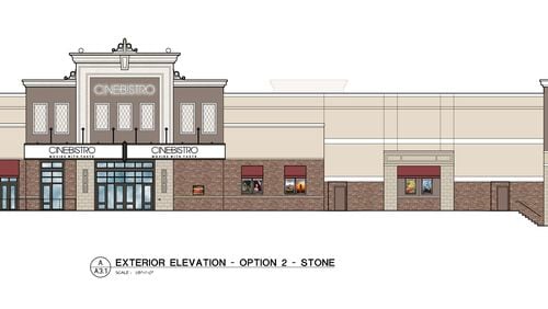 Peachtree Corners approves exterior design elevations for CineBistro. Courtesy City of Peachtree Corners