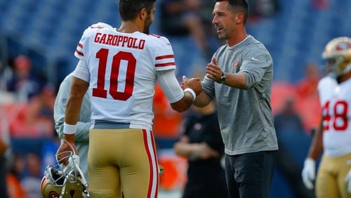 The firm of Garoppolo (Jimmy) and Shanahan (Kyle) have it cooking in San Francisco now. (Photo by Justin Edmonds/Getty Images)