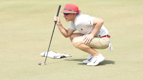 Georgia’s Ben van Wyk during the second round of the NCAA Championships at Grayhawk Golf Club in Scottsdale, Ariz., on Saturday, May 28, 2022. Van Wyk had four birdies and shot 71 on Saturday. (Photo by Steven Colquitt)