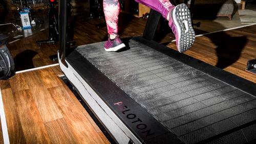 Peloton's treadmill at the company's booth for the Consumer Electronics Show in Las Vegas in 2018.