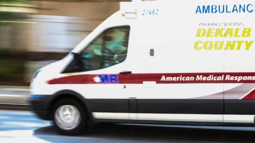An AMR ambulance in DeKalb County