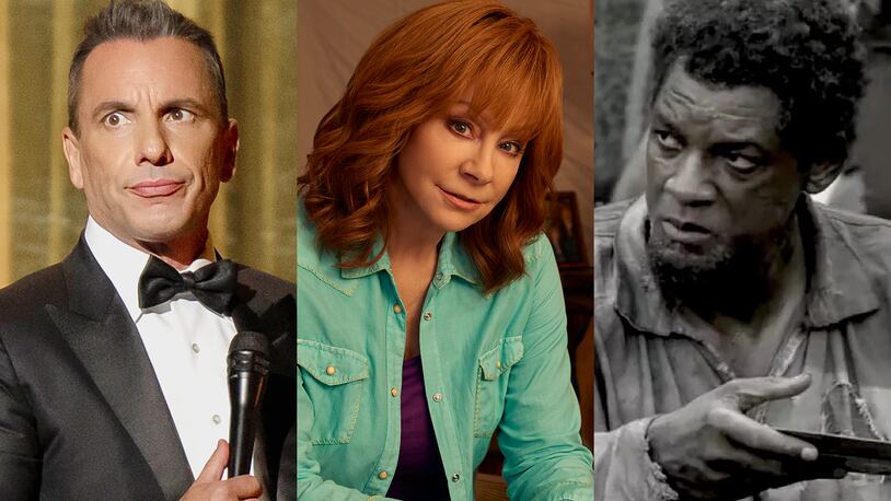 Netflix has a new stand-up comedy with Sebastian Maniscalco, ABC is profiling Reba McEntire and Will Smith stars in "Emancipation" on Apple TV+. PUBLICITY PHOTOS
