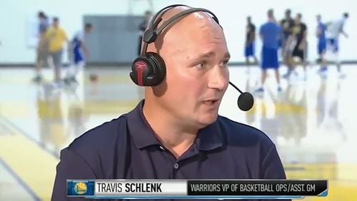 Travis Schlenk had been in the Golden State Warriors organization for more than a decade. Schlenk was hired as the new Atlanta Hawks general manager.