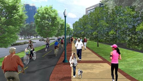 A rendering  of the Ashford Dunwoody Commuter Trails.