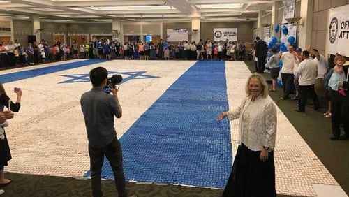 The Guinness World Record for the largest cookie mosaic flag was achieved by the Atlanta Jewish community at Congregation Beth Jacob on June 3.