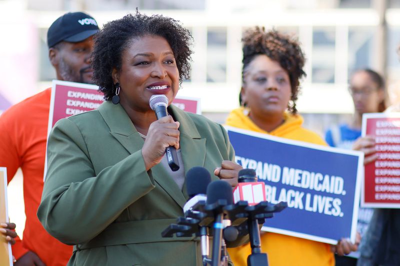 Democratic Stacey Abrams supported a federal judge’s ruling that scrapped Georgia’s political maps because they illegally diluted Black voting strength. (Miguel Martinez/AJC)