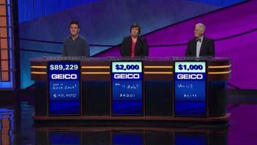 Adam Stone (right) came in third place on the Monday, May 20, 2019 episode of "Jeopardy," which airs locally on WXIA-TV.