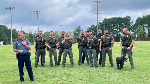 The Gwinnett Police Department's Special Operations Section K-9 Unit, with the help of other Gwinnett city police departments have apprehended close to 80 suspects this year alone. (Karen Huppertz for the AJC)