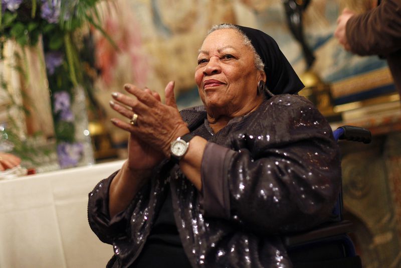 Toni Morrison applauds as she attends the America Festival at the U.S. Embassy in Paris on Sept. 21, 2012. (AP Photo/Thibault Camus)