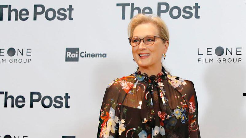 Actress Meryl Streep poses for photographers during a photo call for the film 'The Post' in Milan, Italy, Monday, Jan.15, 2018. (AP Photo/Antonio Calanni)