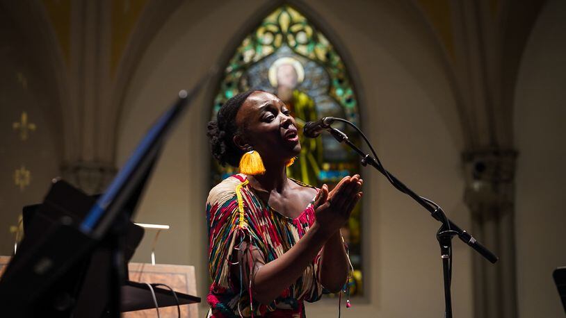 Nathalie Joachim, a Haitian-American singer, composer and flautist, performs music informed by her grandmother's world in the island nation.  The Big Ears music festival in Knoxville, Tennessee, brings a diverse group of musicians to the river town every spring. Photo: Billie Wheeler