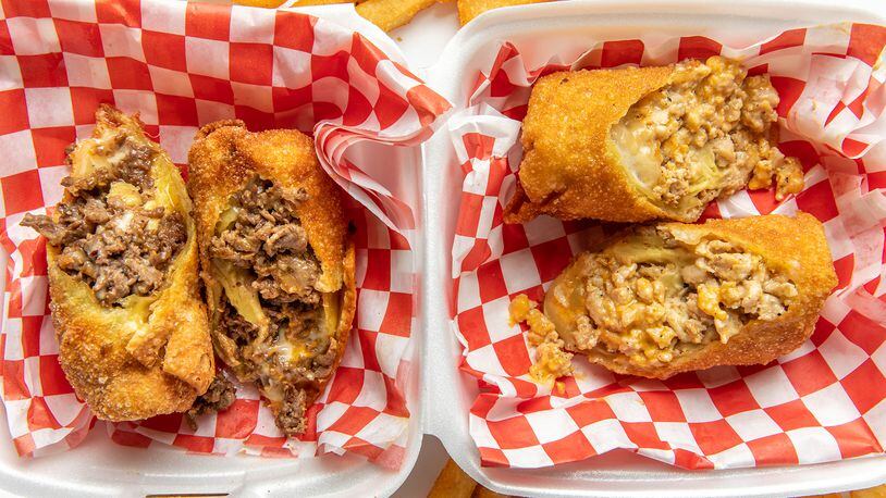 The beef egg roll at Big Dave's Cheesesteaks is a crispy treat. Courtesy of Bites and Bevs