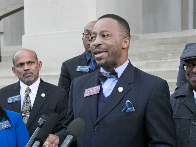 State Rep. Derrick Jackson, D-Tyrone, joined the “Politically Georgia” radio show Thursday to discuss the Oath Act. (Bob Andres / AJC)