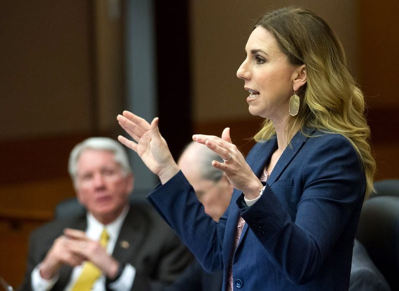 Defense co-counsel Amanda Clark Palmer said on Monday DeKalb County officer Robert Olsen will tell the same story about the shooting of Anthony Hill as he’s told from the beginning. STEVE SCHAEFER / SPECIAL TO THE AJC