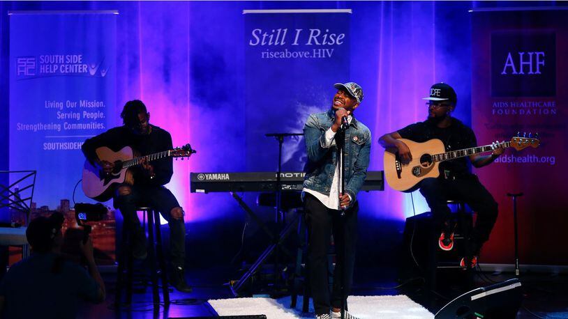 Raheem DeVaughn and R&B Vocalist Goapele, in free concert to promote women’s sexual health as part of Rise Above in Atlanta. CONTRIBUTED