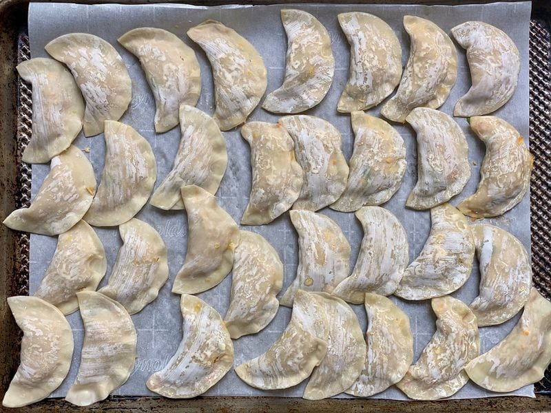 Use store-bought wrappers to make your own healthy, delicious vegetable dumplings from (sort of) scratch. (Courtesy of Kellie Hynes)