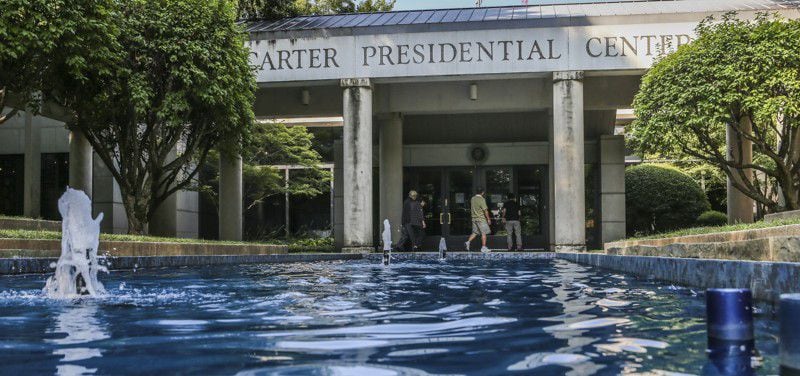 The Jimmy Carter Presidential Library and Museum had planned to celebrate the former president's birthday on Sunday. But due to the possibility of a government shutdown, the celebration has been moved to Saturday. (John Spink/jspink@ajc.com)