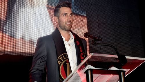 Atlanta United and team Vice President Carlos Bocanegra signed Derrick Etienne to a free-agent deal. (Photo by Paras Griffin/Getty Images for MLS Atlanta)