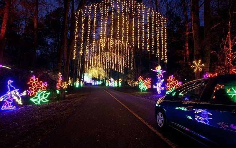 Drive your vehicle or ride an open-air trolley through Callaway Gardens' Fantasy in Lights.