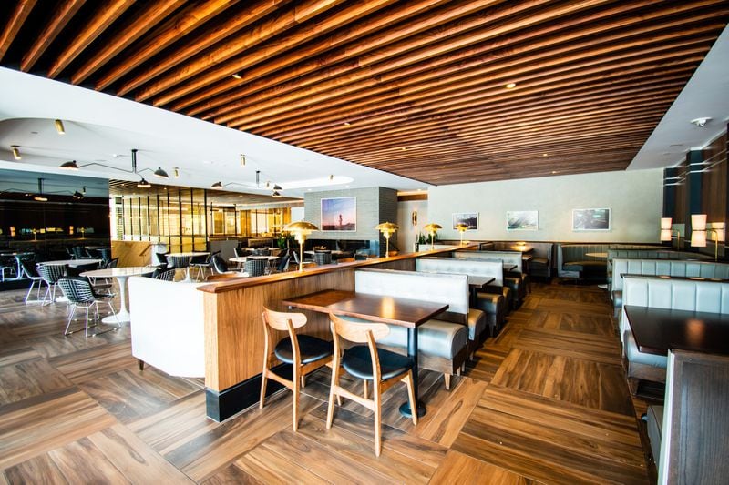 Public Kitchen & Bar at Phipps Plaza is a beautiful space in which to dine, with a sleek midcentury modern design aesthetic. CONTRIBUTED BY HENRI HOLLIS