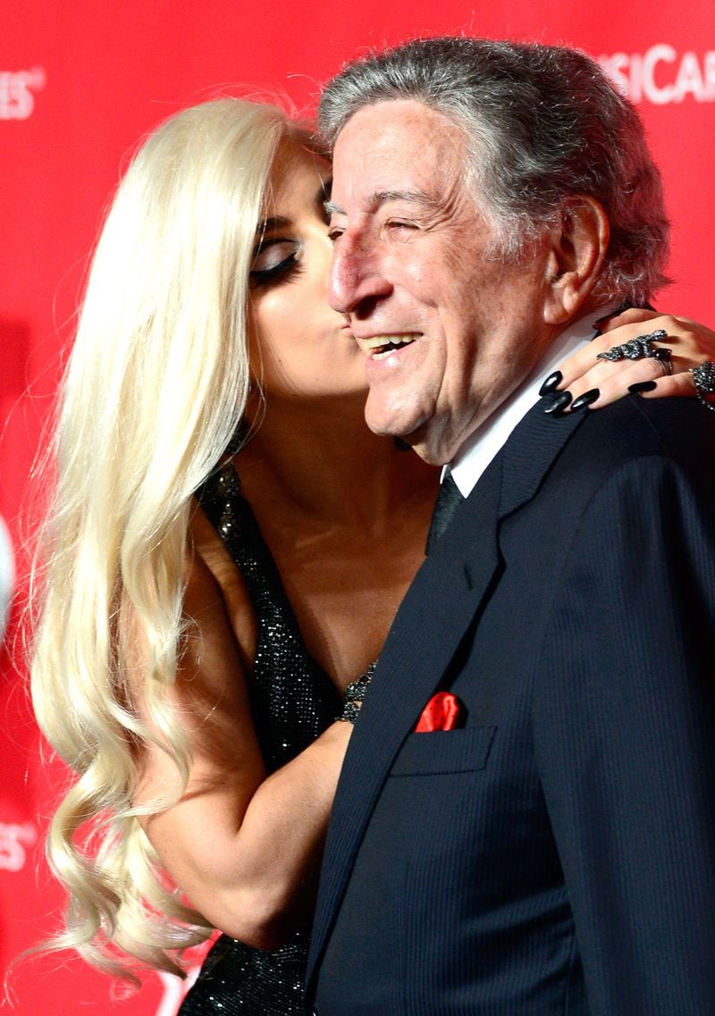 attends the 25th anniversary MusiCares 2015 Person Of The Year Gala honoring Bob Dylan at the Los Angeles Convention Center on February 6, 2015 in Los Angeles, California. The annual benefit raises critical funds for MusiCares' Emergency Financial Assistance and Addiction Recovery programs. Gaga loves her Tony! Photo: Getty Images.