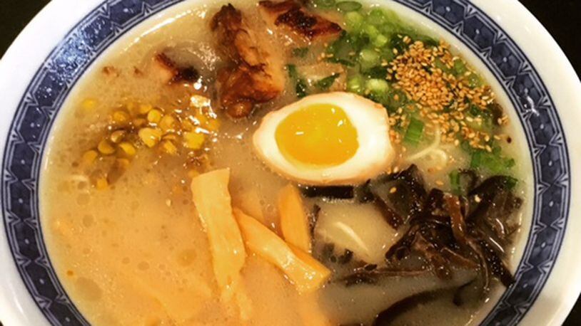 From @ajcdining: Excuse us if we appear a bit sleepy -- we're in a bit of a food coma after wolfing down this highly tasty bowl of Hakata Tonkotsu ramen from Ton Ton, which opened today at @poncecitymarket. Pork belly, soft-boiled egg, menma, wood-ear mushrooms, butter garlic corn, scallions and sesame seeds, all tucked away safely in our bellies. Le sigh.