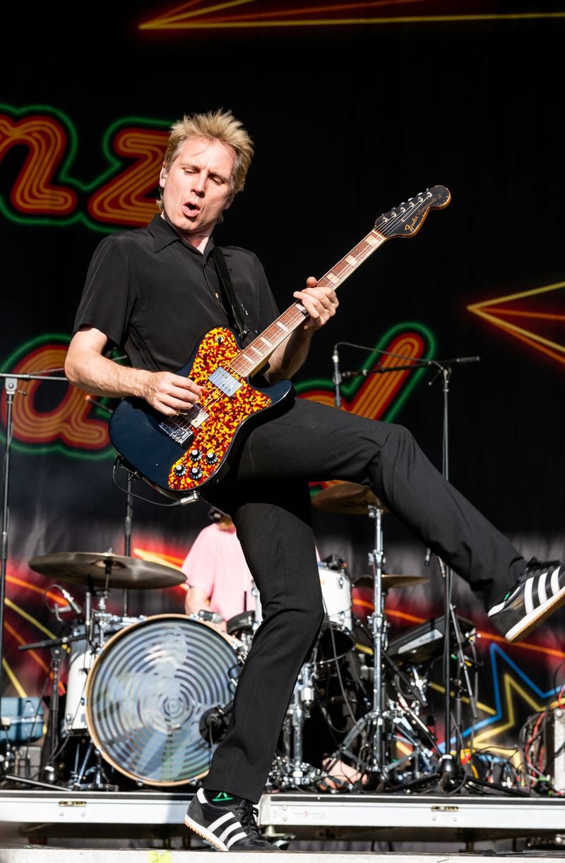  Franz Ferdinand singer Alex Kapranos finds a groove at Shaky Knees on May 4, 2018. Photo: Ryan Fleisher/Special to the AJC