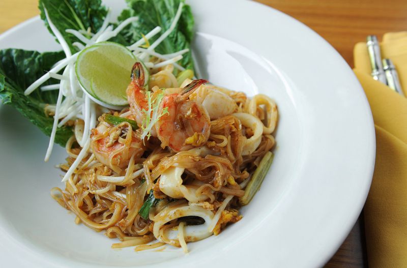 Pad Thai with shrimp, scallops & squid. (BECKY STEIN PHOTOGRAPHY)