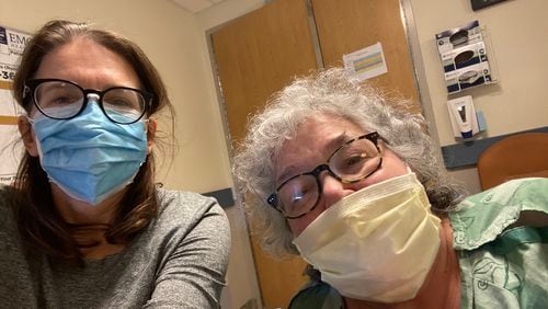 AJC Reporter Helena Oliviero with her mother, Susan Oliviero, who had only recently arrived in Atlanta for a visit when she tested positive for COVID. She took a turn for the worse and was hospitalized at Emory University Hospital for two days. (Helena Oliviero / helena.oliviero@ajc.com)