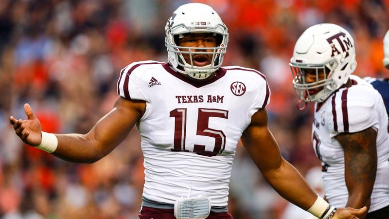 Texas A&M defensive lineman Myles Garrett (15) is projected as a Top 5 pick in April's NFL Draft.