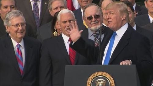 President Donald Trump said his major tax bill will become more popular when people see more in their paychecks. (CBS Philly)