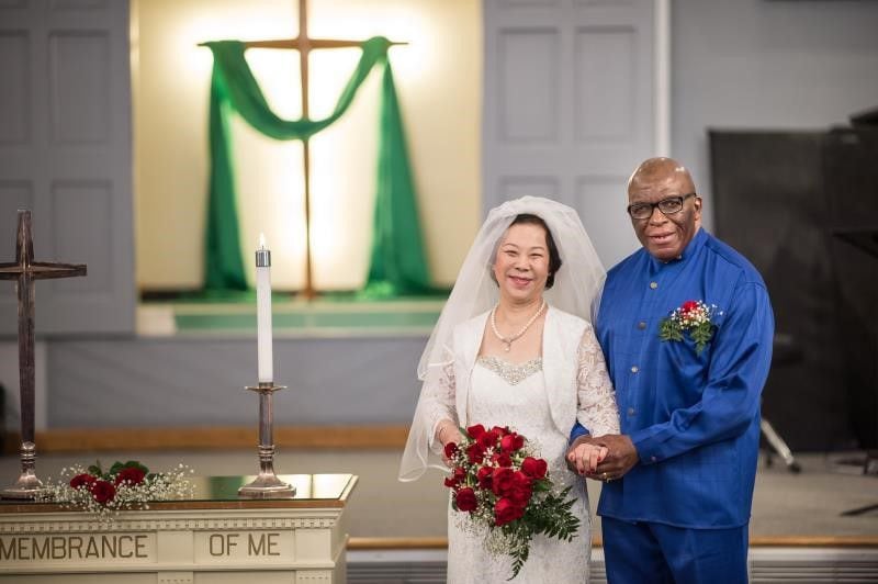 Lirong Ma with her husband, Ronald. Ma is the owner of Ms. Ma Custom Tailor in Atlanta's Chinatown.