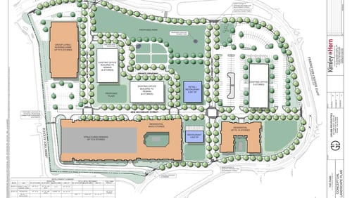 This is the site plan for the Park at Perimeter Center East redevelopment project.