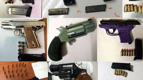 U.S. travelers are packing some serious heat. This is a sample of the weapons TSA agents discovered in carry-on baggage at various US airports from March 6-12. Photo: TSA
