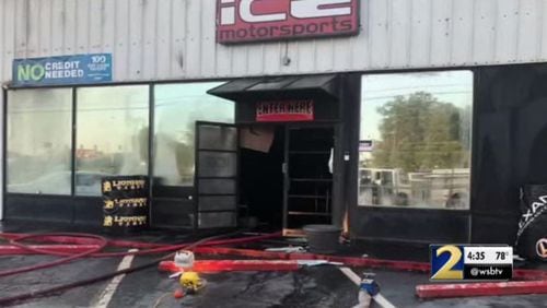 The fire broke out at I.C.E. Motorsports near Forest Park.