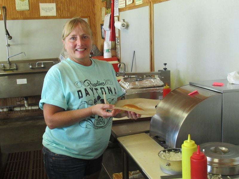 Jean Hancock has worked at the Colbert hot dog stand for nearly 17 years. “It’s the best job I ever had,” she said.
