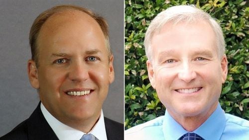 State Rep. Dan Gasaway, left, faces Chris Erwin in a do-over Republican Party primary election for Georgia House District 28 on Tuesday, Dec. 4, 2018.