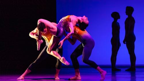Ashley Wegmann (center) and former Atlanta Ballet dancers Keaton Leier and Jacob Bush in "Catch," one of the ballets scheduled for Atlanta Ballet's just-announced 2024-25 season.