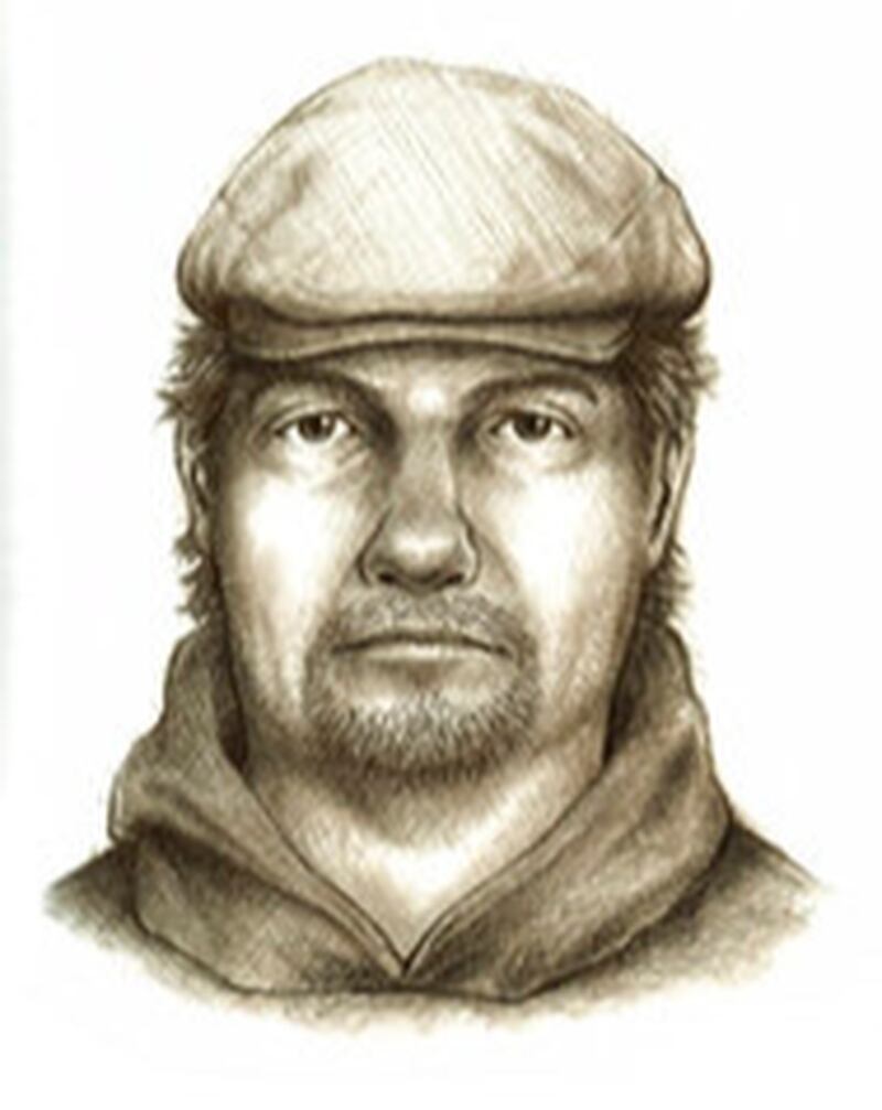 This composite sketch released Monday, July 17, 2017, by the Indiana State Police shows the man they consider the main suspect in the killings of two teenage girls who disappeared from a hiking trail near their hometown of Delphi in northern Indiana on Feb., 13, 2017. 