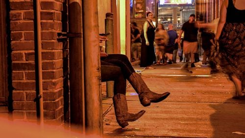 Saturday night crowds fill the stress of Nashville’s rowdy LoBro district, along Lower Broadway. (Christopher Reynolds/Los Angeles Times/TNS)