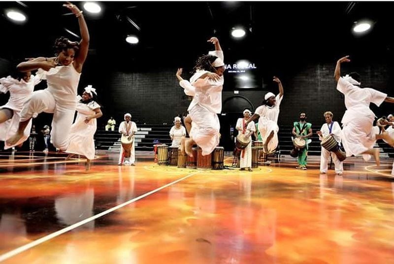 Giwayen Mata, an all-female African drum, dance and vocal ensemble, soars at a performance at Ron Clark Academy. CONTRIBUTED BY GIWAYEN MATA