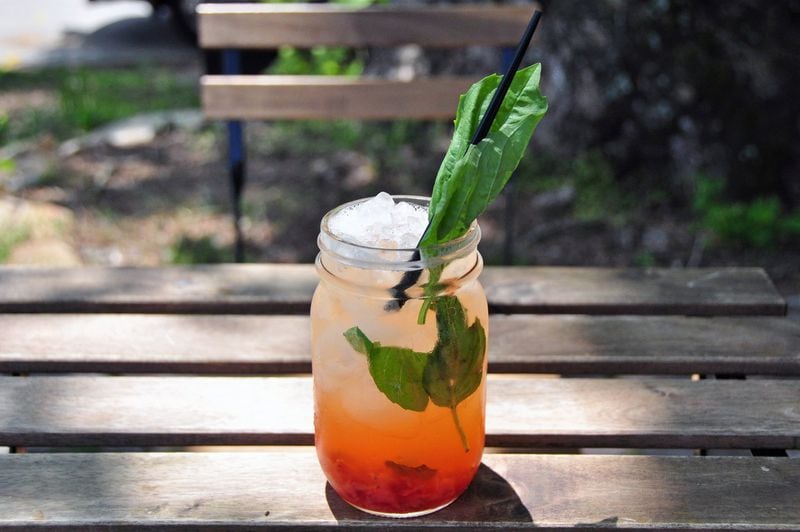 Gilly Brew Bar in Stone Mountain uses a strawberry shrub to sweeten one of its spring elixirs, which features a floral jasmine green tea. CONTRIBUTED BY KRIS MARTINS