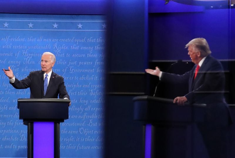 During Thursday night's presidential debate, President Donald Trump tried to sow doubts among Black voters about his opponent, Democrat Joe Biden, because of his support in the 1990s for tough-on-crime measures that led to higher incarceration rates. Black men “remember that you treated them very, very badly,” Trump said. (Chip Somodevilla/Getty Images/TNS)
