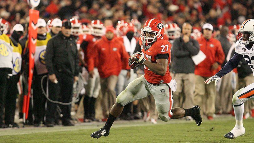 Georgia’s star tailback Nick Chubb was only 9 years old the last time his team celebrated a conference title.