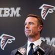 Former Falcons quarterback Matt Ryan announces his retirement at a press conference at the Falcons practice facility in Flowery Branch on Monday, April 22, 2024. (Arvin Temkar / arvin.temkar@ajc.com)